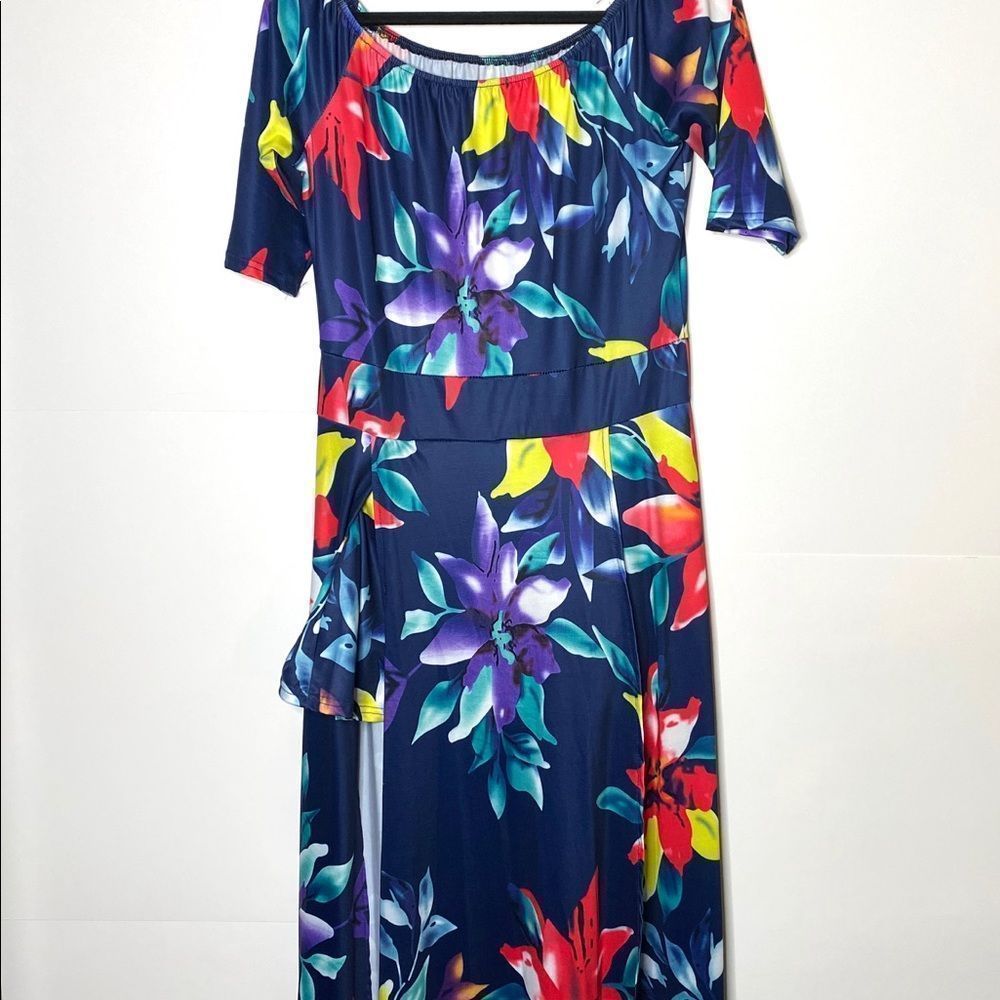 Multi-Colored Peek-a-Boo Thigh Dress 